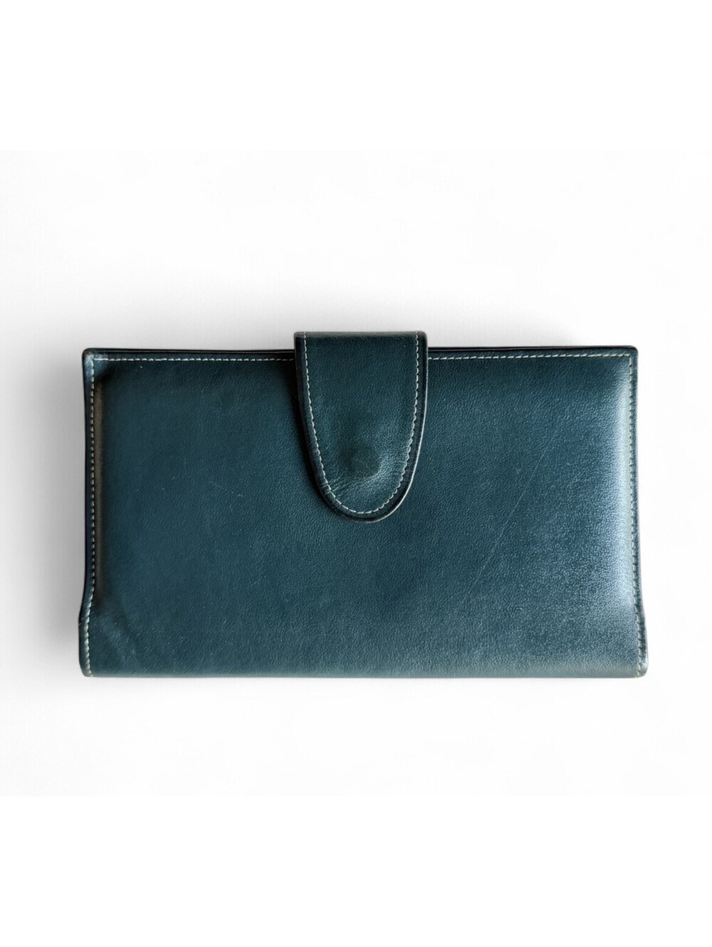 Vintage Rolfs Leather Checkbook Wallet Green Snap Clutch Organizer USA
